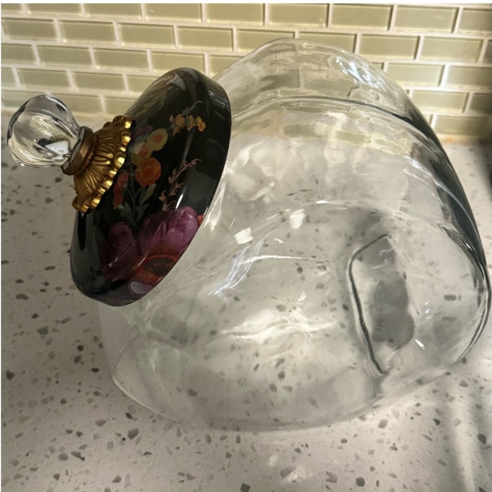 Mackenzie Childs Glass Jar with Black Flower Market Print